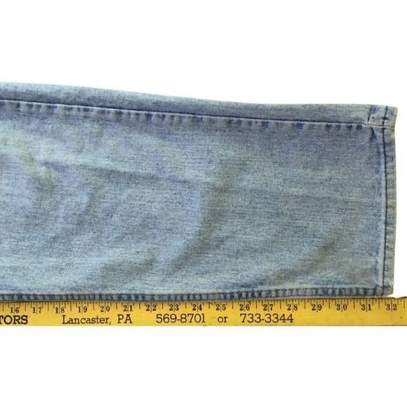 VTG Levis 554 Relaxed 90s Jeans Mens 34x32 Baggy Wide Leg Light Wash USA Made - Picture 12 of 13